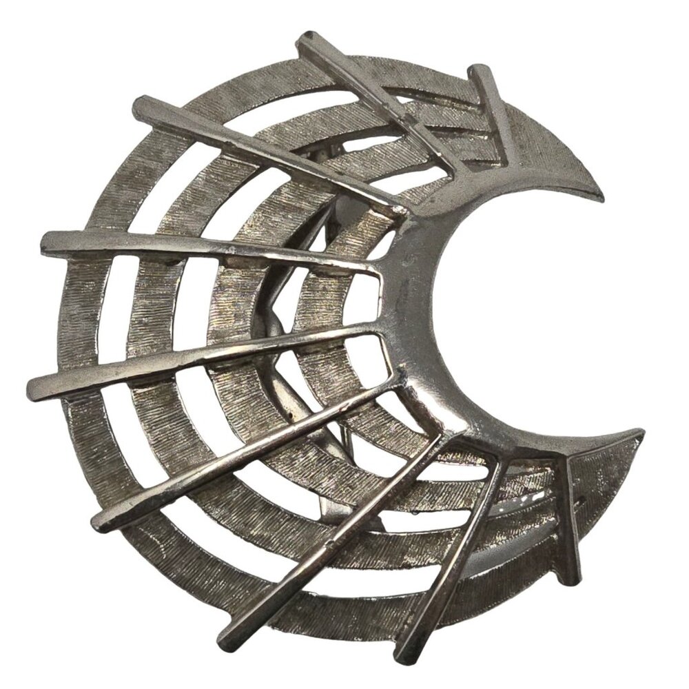 Vintage RNK Silver Tone Abstract Geometric Brooch by Robert Newman Koch Jr. MCM
